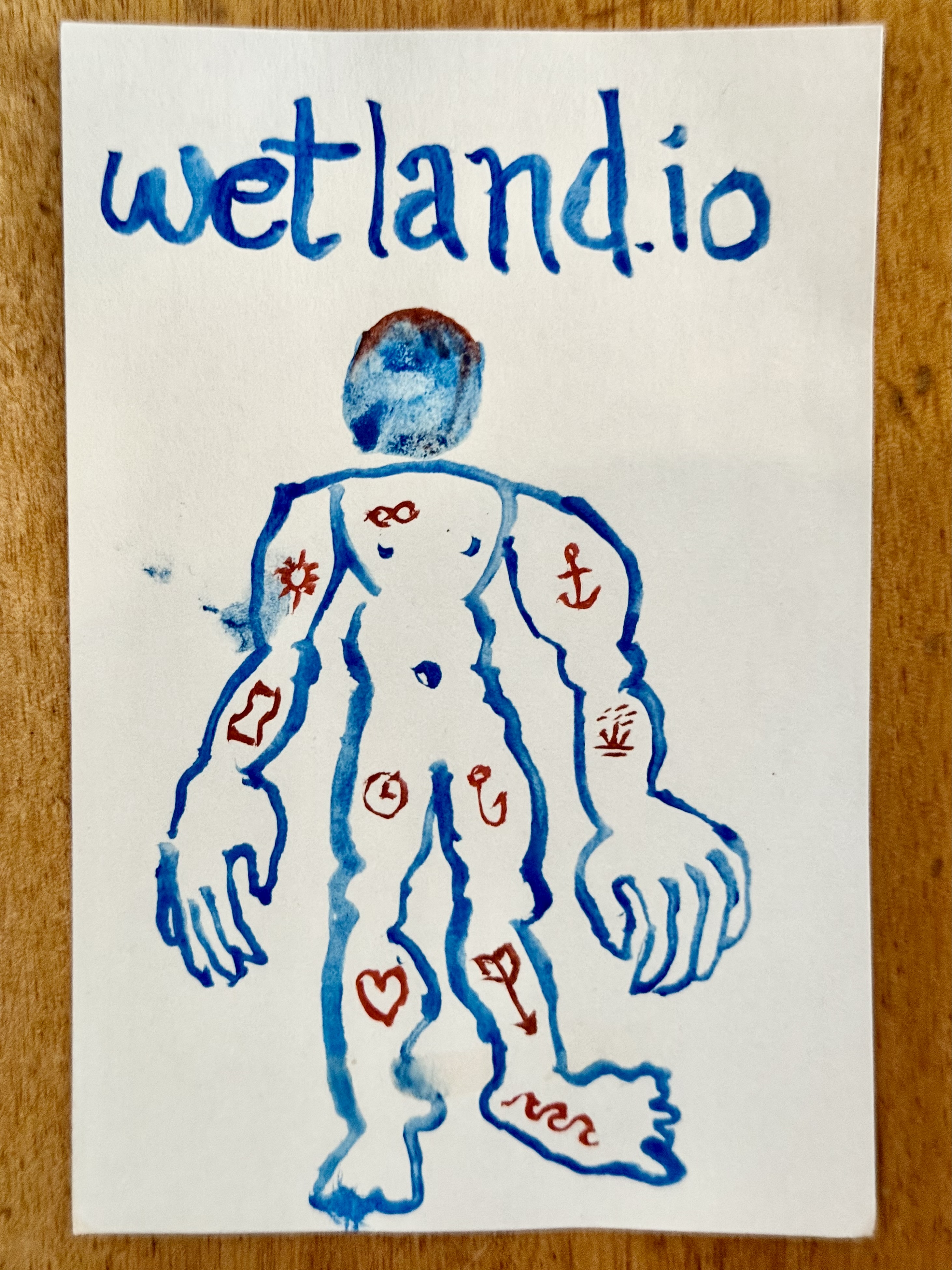 Wetland watercolor man